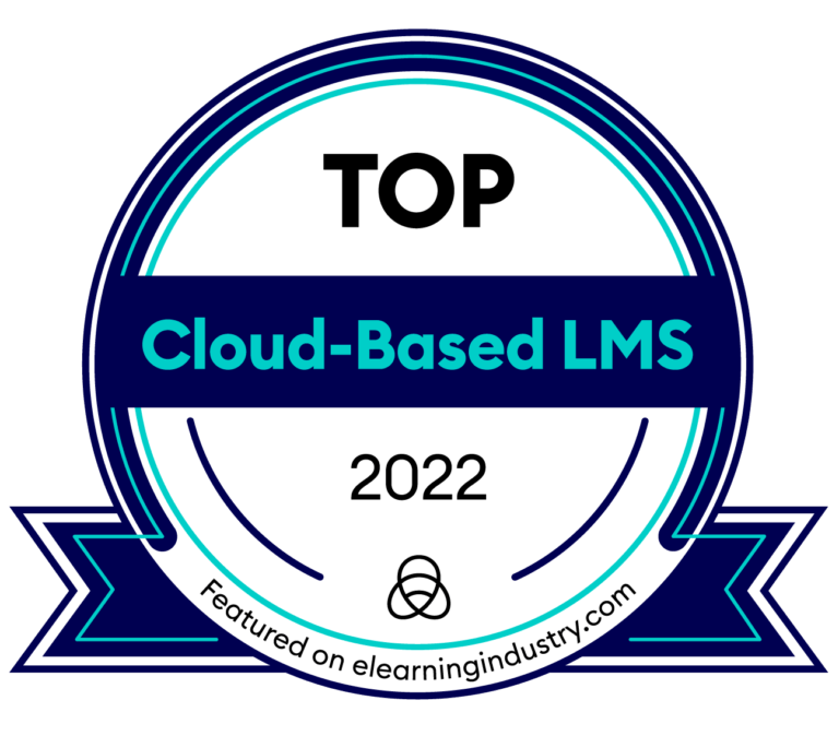 elearning industry top lms 2022 award badge